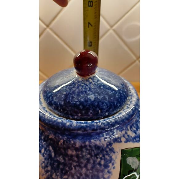 Snowman Teapot and 2 Snowman Mugs Blue Ceramic Christmas Winter - Picture 15 of 16